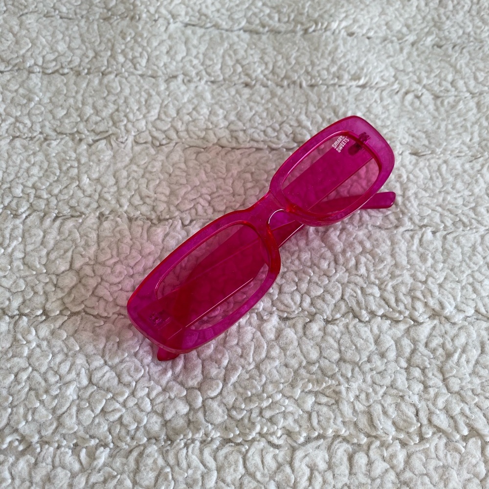 Pink Rectangle Sunglasses - Picture 4 of 7